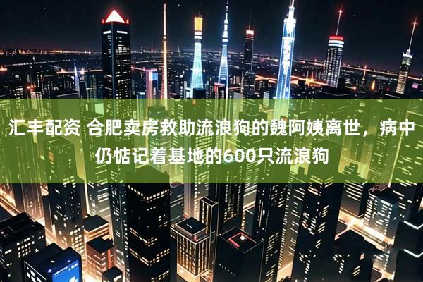 汇丰配资 合肥卖房救助流浪狗的魏阿姨离世，病中仍惦记着基地的600只流浪狗
