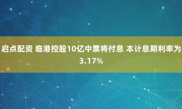 启点配资 临港控股10亿中票将付息 本计息期利率为3.17%